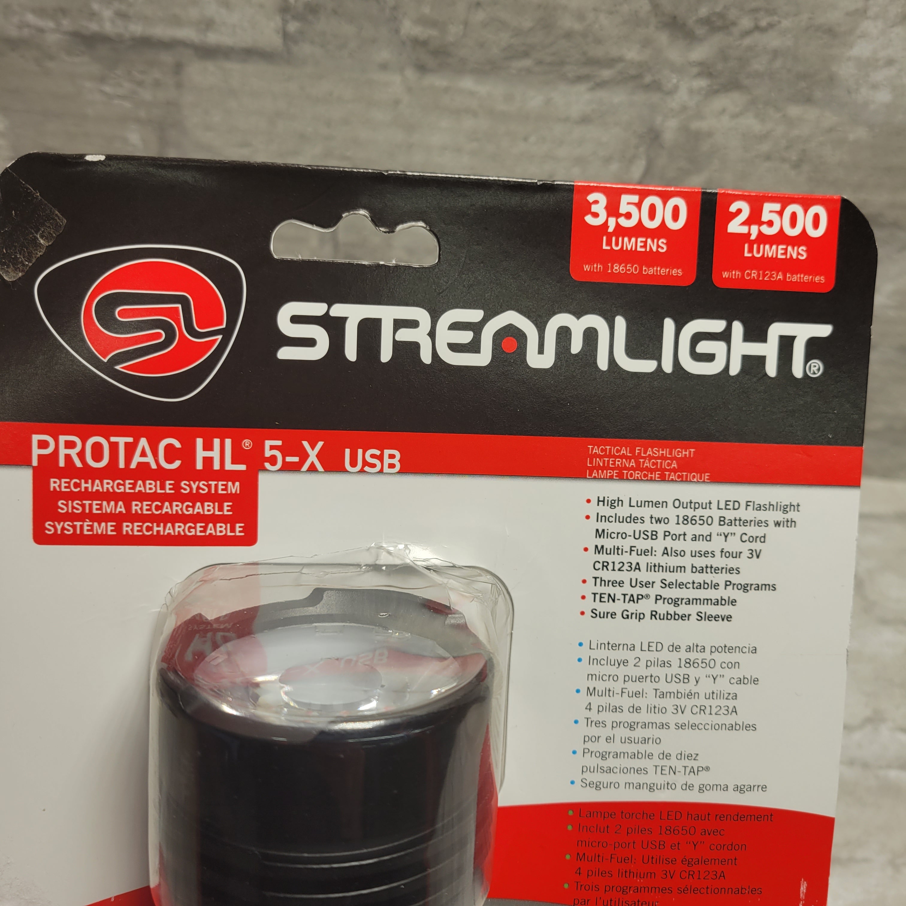 Streamlight ProTac HL 5-X USB Flashlight 18650 Batteries, 3,500 Lumens (8002130247918)